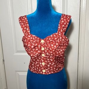 CIDER floral crop top Medium NWT